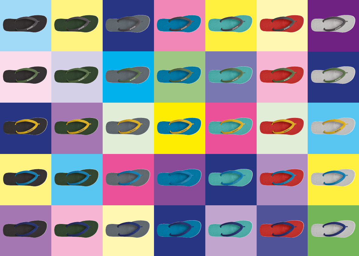 Worzl eco friendly flop flops.  Rubber, no plastic.  35 options available