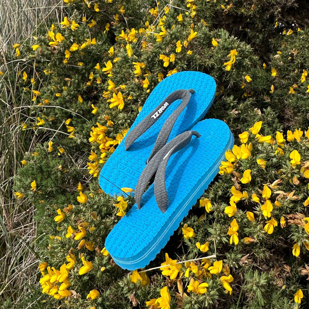 Kids non plastic, biodegradable, rubber flip flops made in the UK. - 10